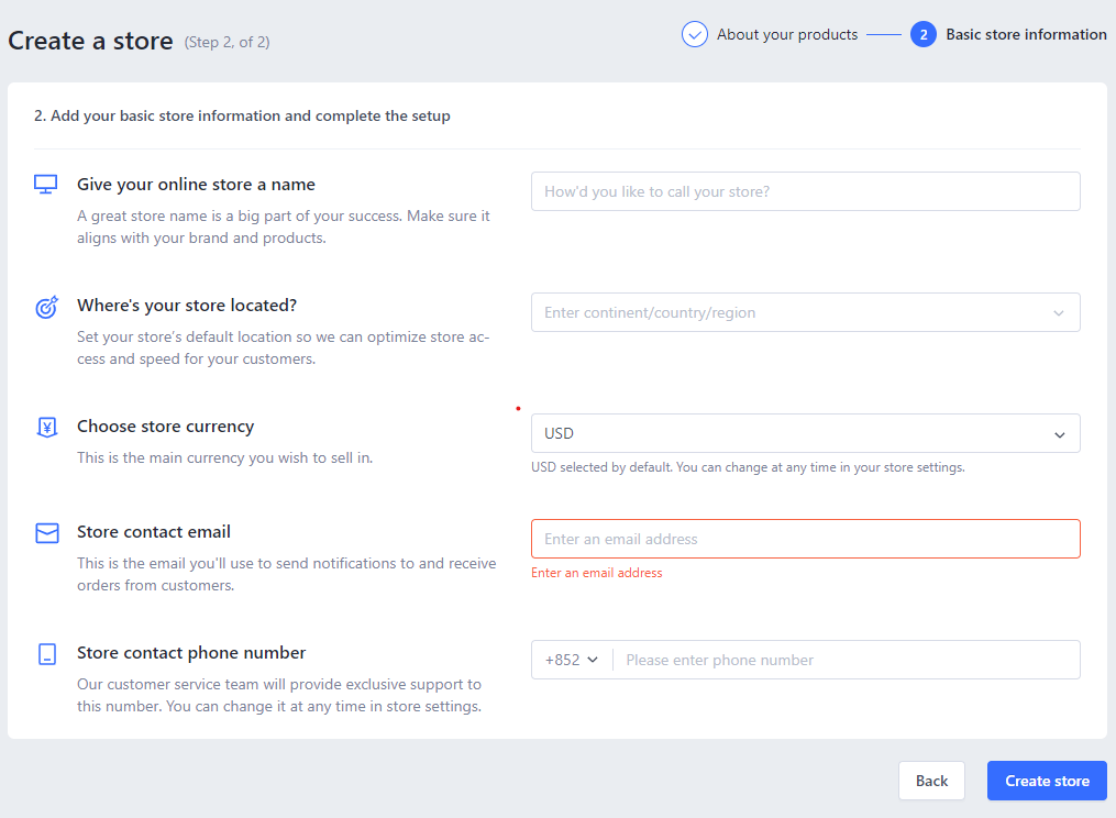 SHOPLINE merchant onboarding flow